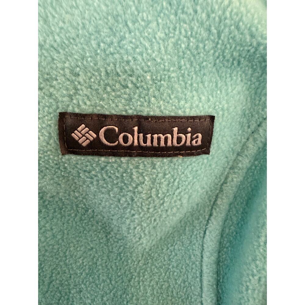 Columbia Fleece Vest Women XS Teal Full Zip Jacket Outdoor Hiking Layer - Picture 5 of 9